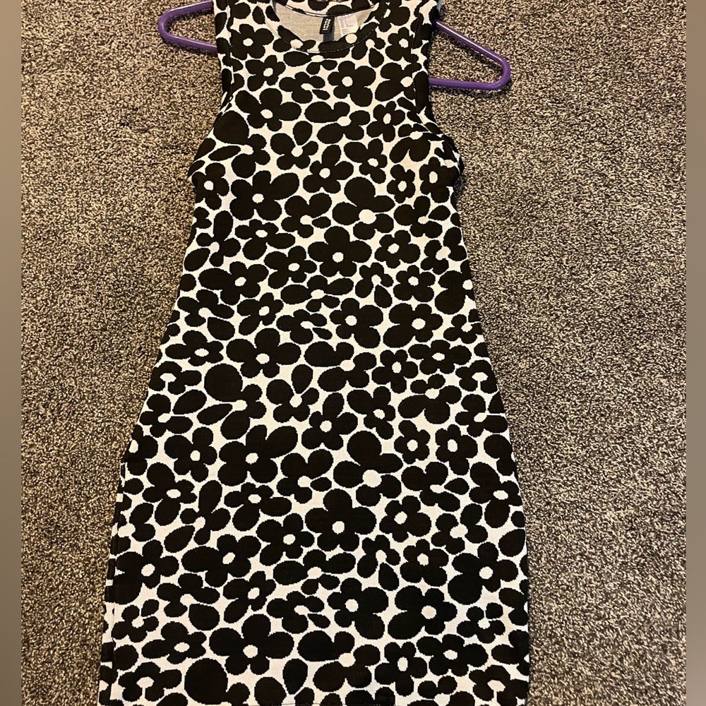 Divided black/floral dress